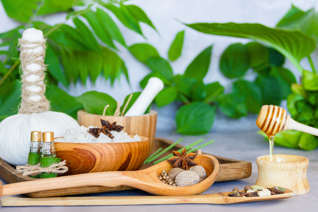 Ayurveda background. Spa and health care concept